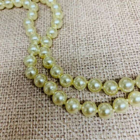 Long Knotted Glass Pearl Necklace - Picture 2 of 2